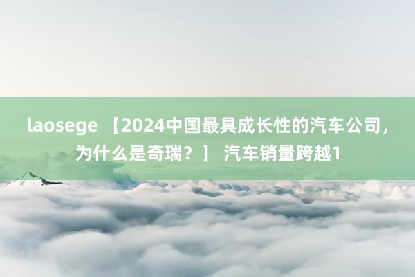 laosege 【2024中国最具成长性的汽车公司,为什么是奇瑞?】 汽车销量跨越1