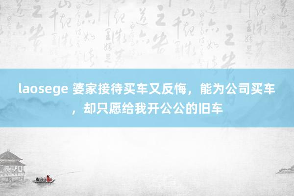 laosege 婆家接待买车又反悔，能为公司买车，却只愿给我开公公的旧车