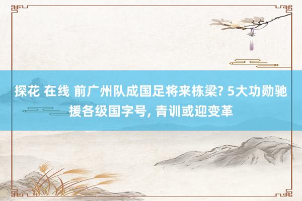 探花 在线 前广州队成国足将来栋梁? 5大功勋驰援各级国字号， 青训或迎变革