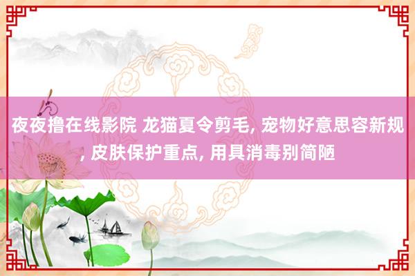 夜夜撸在线影院 龙猫夏令剪毛， 宠物好意思容新规， 皮肤保护重点， 用具消毒别简陋